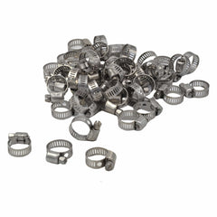 50 Piece 304 Stainless Steel 6-15mm Worm Drive Hose Clamp - Twin Eagle Imports