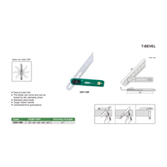 Insize T-Bevel 203 mm Blade Series 2281-360