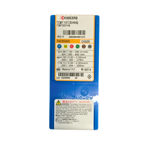 10pc Kyocera TCMT16T304HQ CA525 – Turning Insert (Finishing to Medium, HQ Chipbreaker)