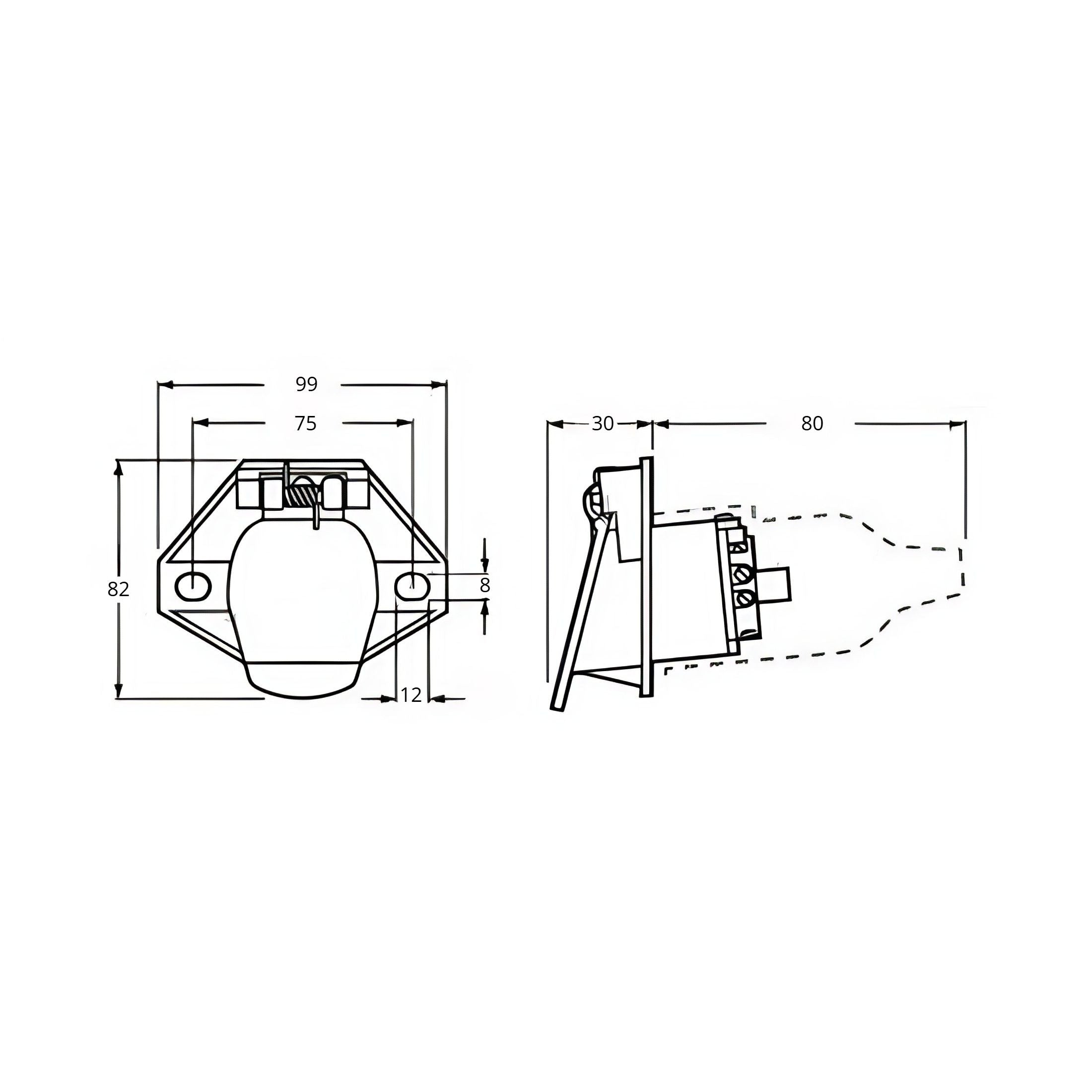 Heavy-Duty 7-Pin Round Trailer Plug & Socket Set
