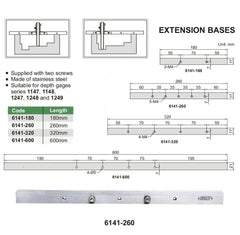 Insize Extension Base 260mm Range Series 6141-260