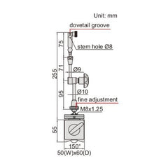 Insize Magnetic Stand w/ Two Fine Adjustments Series 6272-80