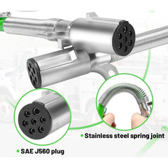 7 Way Trailer 15 FT Green ABS Spiral Electrical Power cord - Twin Eagle Imports