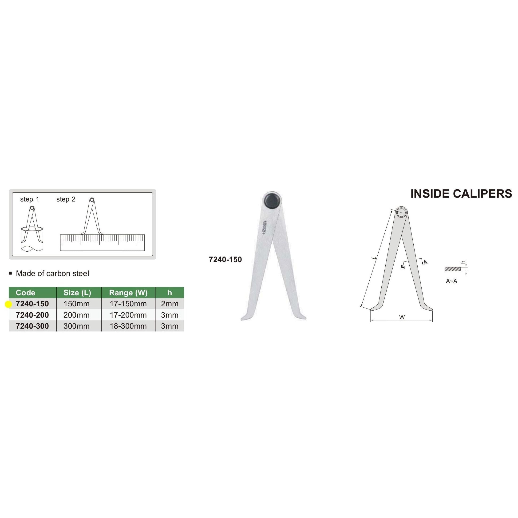 Insize Caliper 0-150mm Range Series 7240-150