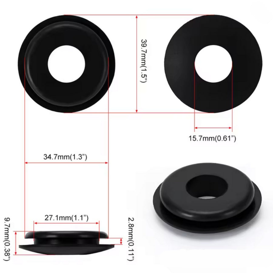 X100 Black Rubber Gladhand Seals Hose Gaskets for Semi Trucks & Trailers