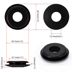 X100 Black Rubber Gladhand Seals Hose Gaskets for Semi Trucks & Trailers