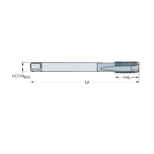 Sandvik T200‑XM101DA‑M12 C110 HSS‑E spiral point tap angled side view