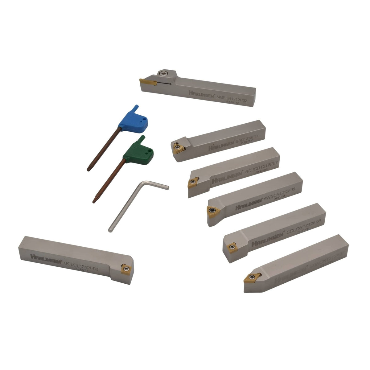 7pc Indexable Turning Tool Holder Set 12mm 11-126-T20 - Twin Eagle Imports