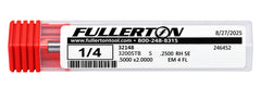 Fullerton 32148 1/4" 4 Flute Stub Square End Mill