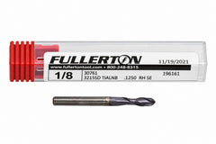 Fullerton 1/8" 2 Flute TiAlN Coated Carbide Ball Nose Endmill - 3215 Series