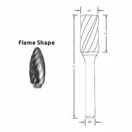 Best Carbide - SH1NFL6 1/4" Aluminium Cut Long Series Carbide Burr