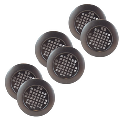 Haron 40CV Round Black Cupboard Vent – 6 Pack – Vent Facing 40mm Round