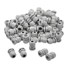 100 Pack IP68 PG11 White Nylon Cable Gland 5-10mm Cable Range