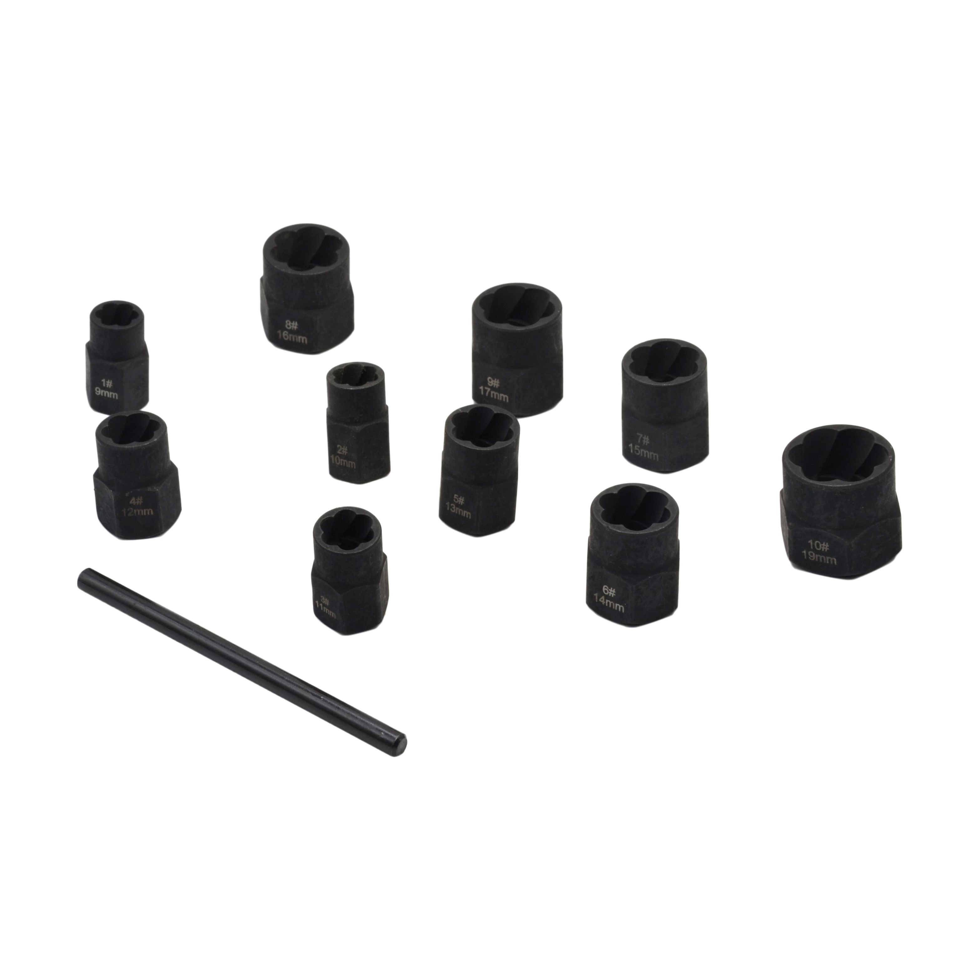 10 piece 3/8" Drive Damaged Bolt and Nut Extractor Set