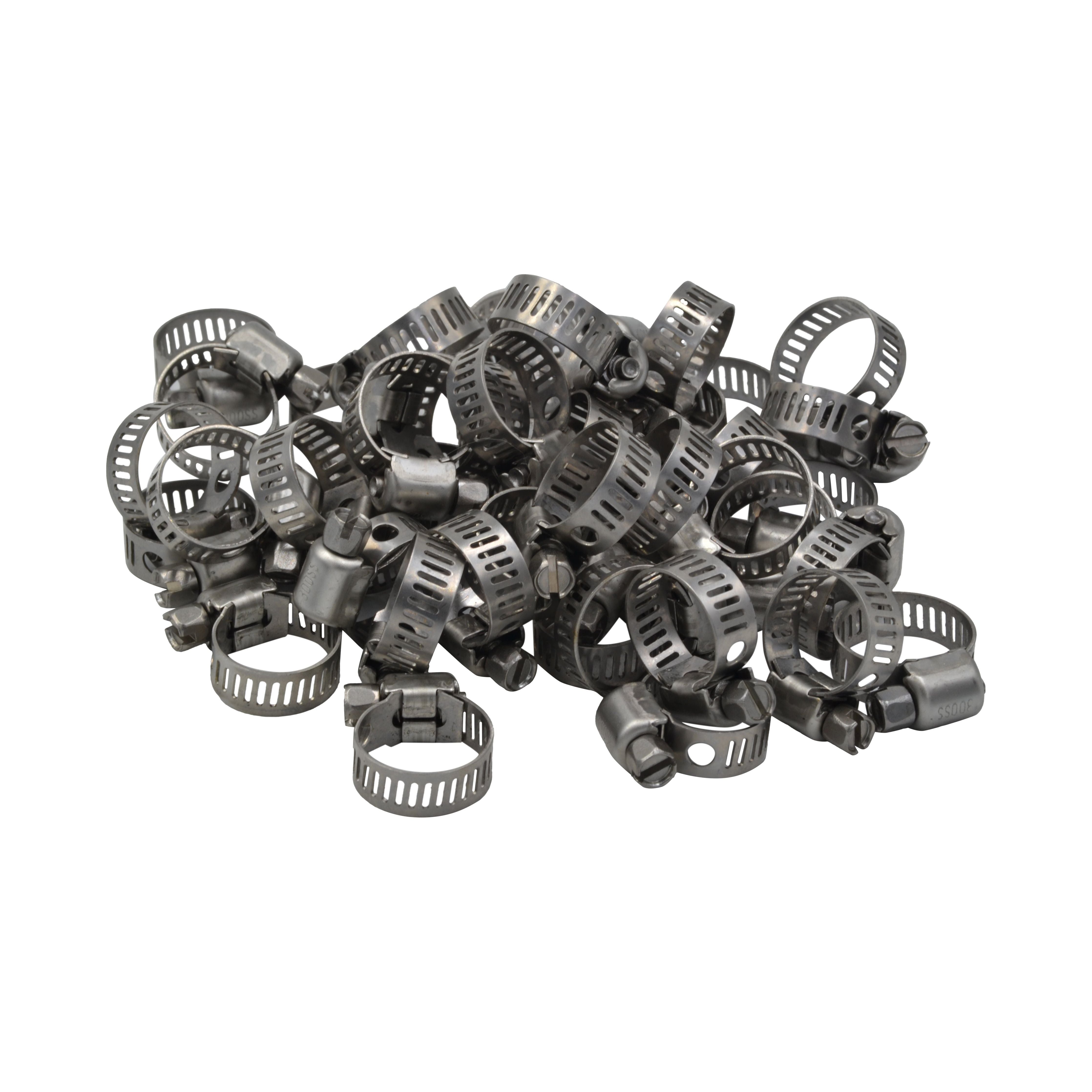 50 Piece 304 Stainless Steel 7-16mm Worm Drive Hose Clamp 