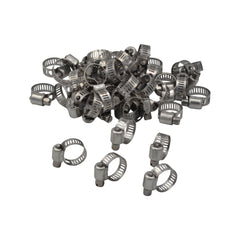 50 Piece 304 Stainless Steel 7-16mm Worm Drive Hose Clamp 