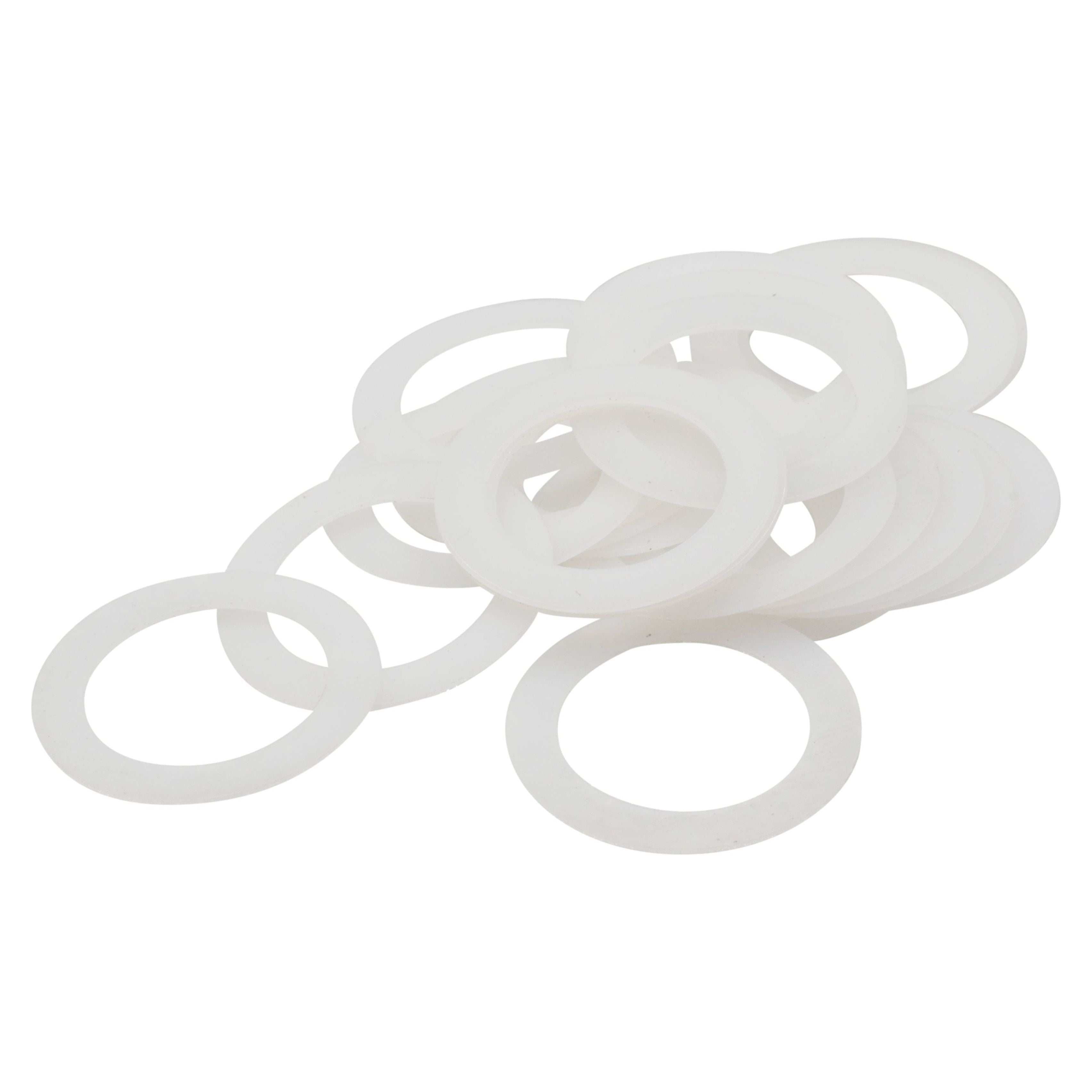 25-Pack White Nylon Washers for Vanity Basin/Tap Seals