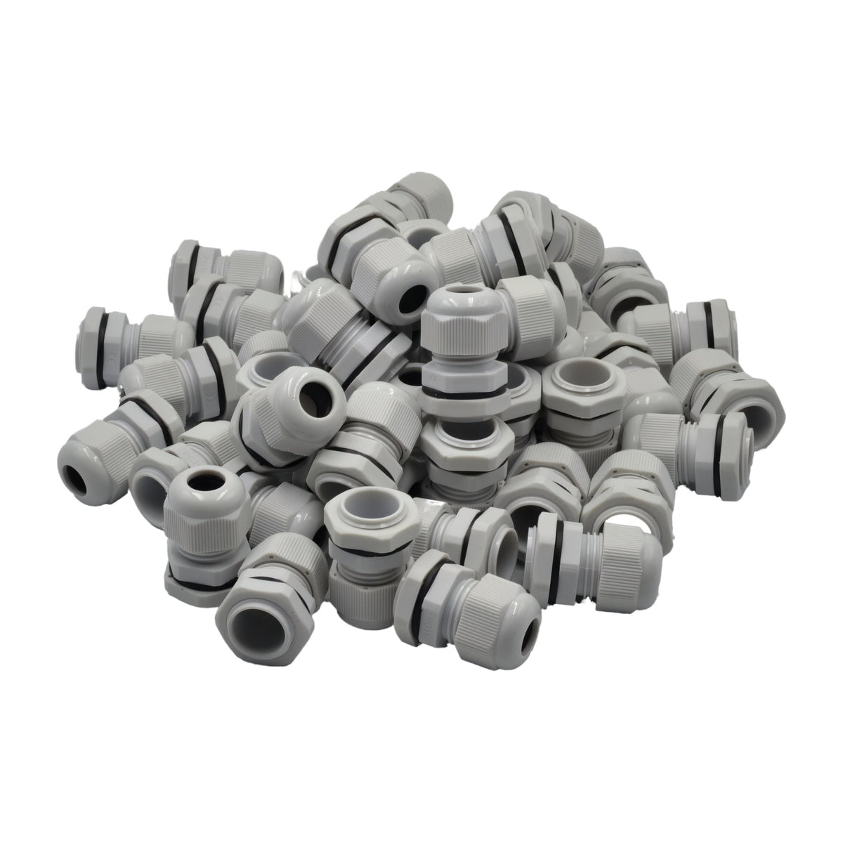 50 Pack IP68 PG11 White Nylon Cable Gland 5-10mm Cable Range