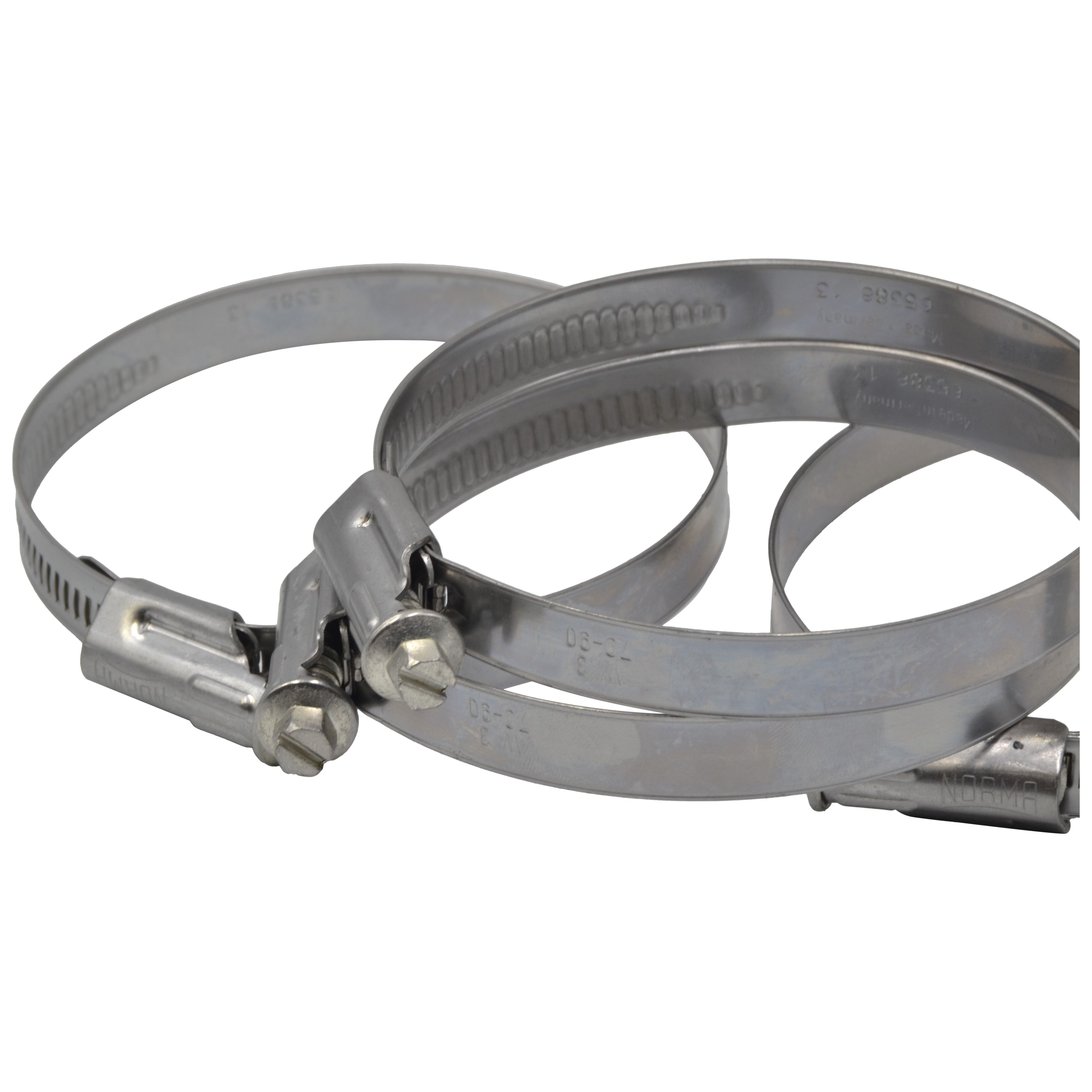 4 Piece Norma 304 Stainless Steel 70-90mm Worm Drive Hose Clamp