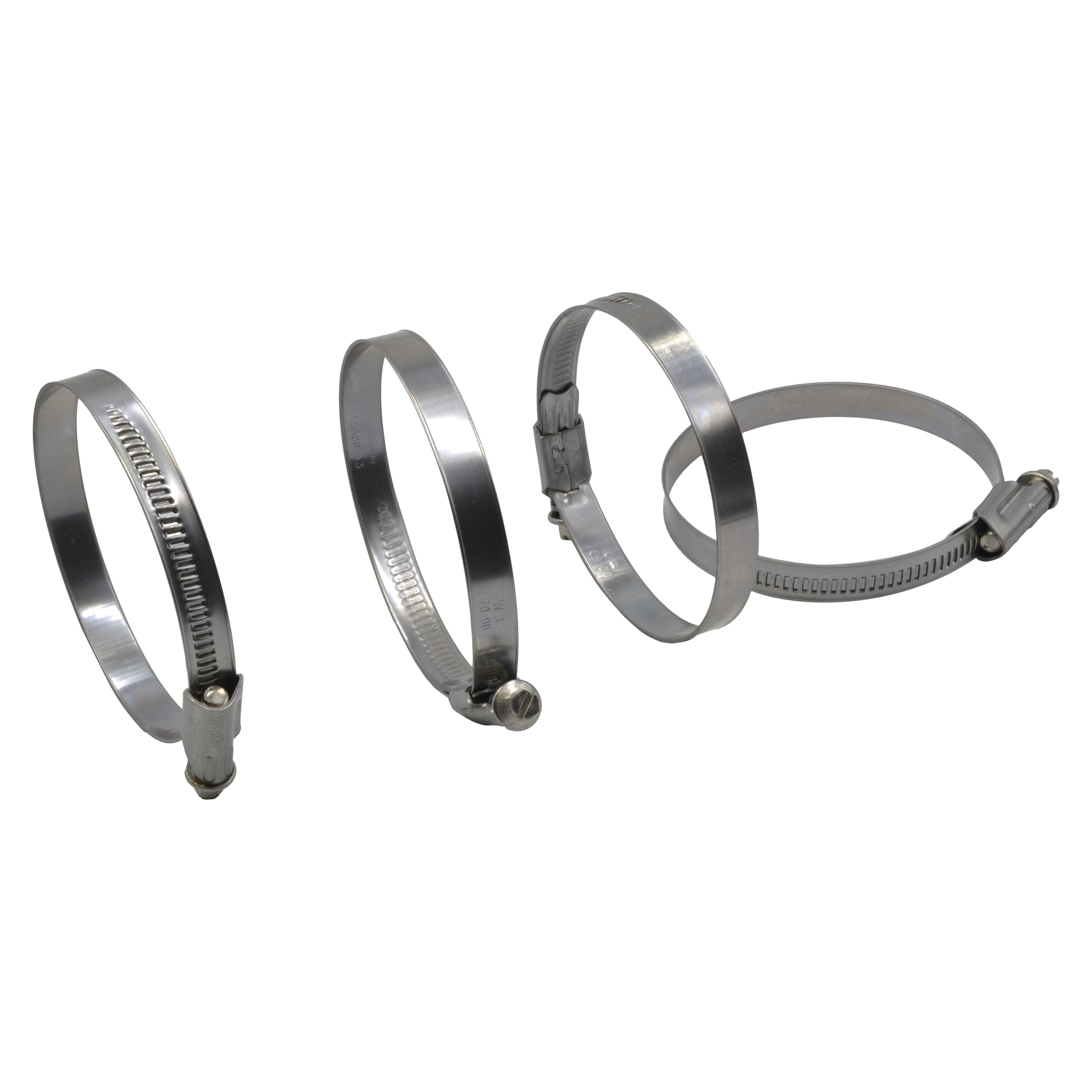 4 Piece Norma 304 Stainless Steel 70-90mm Worm Drive Hose Clamp