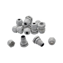 10 Pack IP68 PG9 White Nylon Cable Gland 4-8mm Cable Range