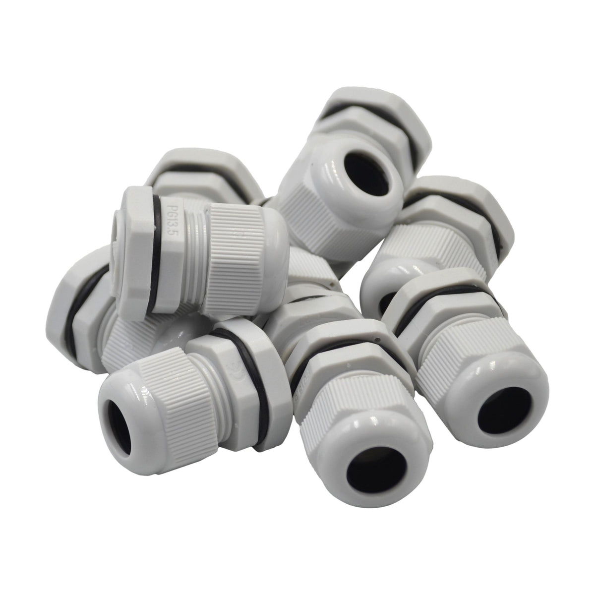 10 Pack IP68 PG13.5 White Nylon Cable Gland 6-12mm Cable Range