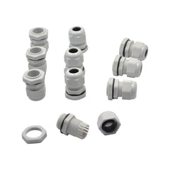 10 Pack IP68 PG13.5 White Nylon Cable Gland 6-12mm Cable Range