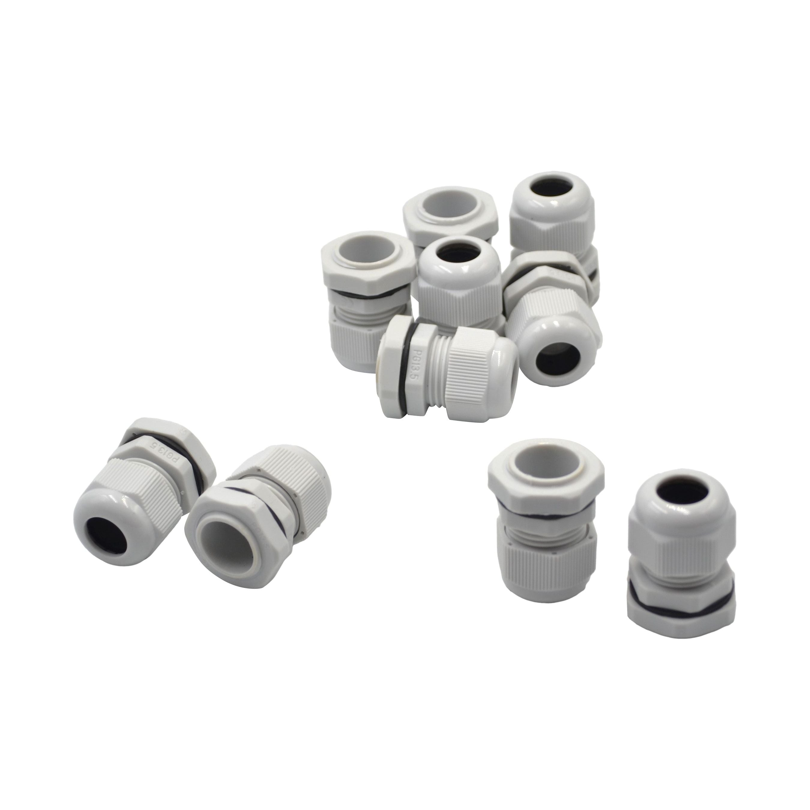 10 Pack IP68 PG13.5 White Nylon Cable Gland 6-12mm Cable Range