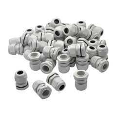 50 Pack IP68 PG13.5 White Nylon Cable Gland 6-12mm Cable Range