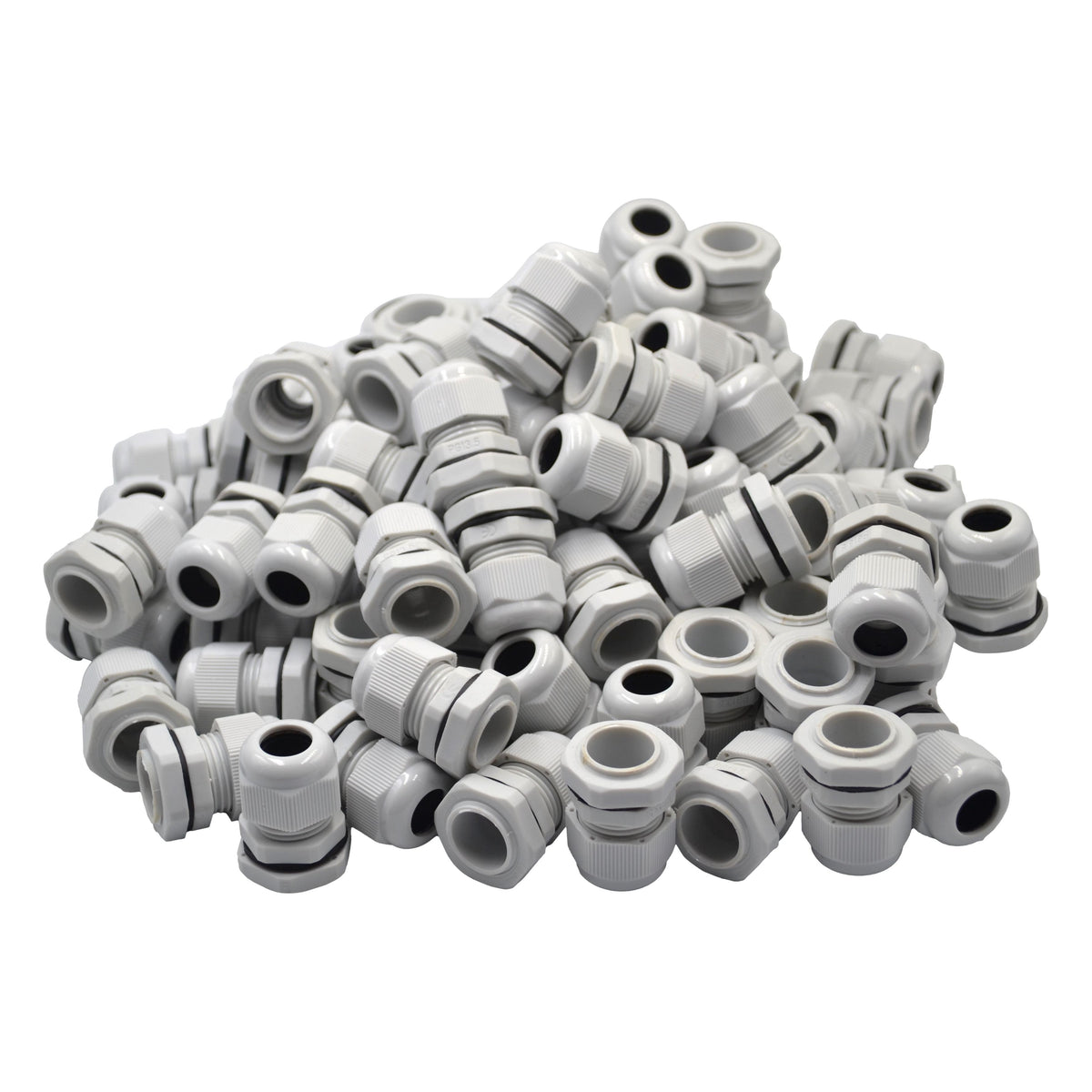 100 Pack IP68 PG13.5 White Nylon Cable Gland 6-12mm Cable Range