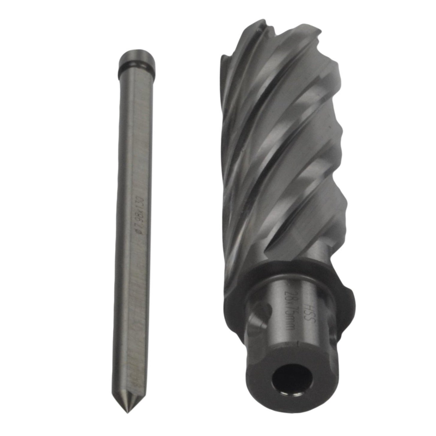 28 x 75mm D.O.C HSS Weldon Shank Annular Cutter with Pin