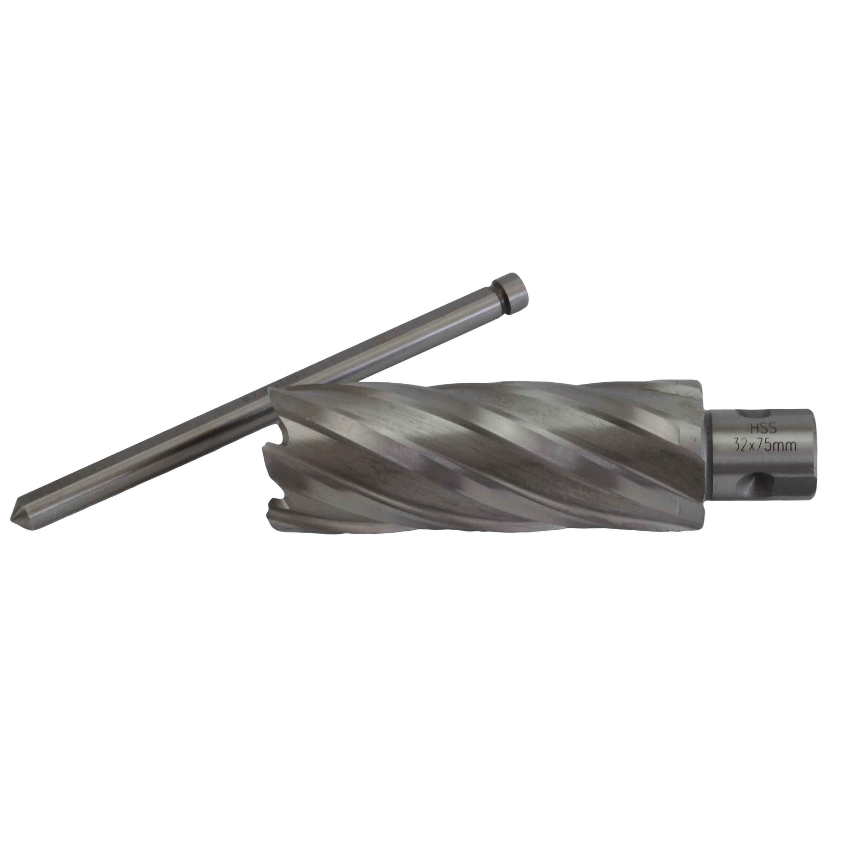 32 x 75mm D.O.C HSS Weldon Shank Annular Cutter with Pin