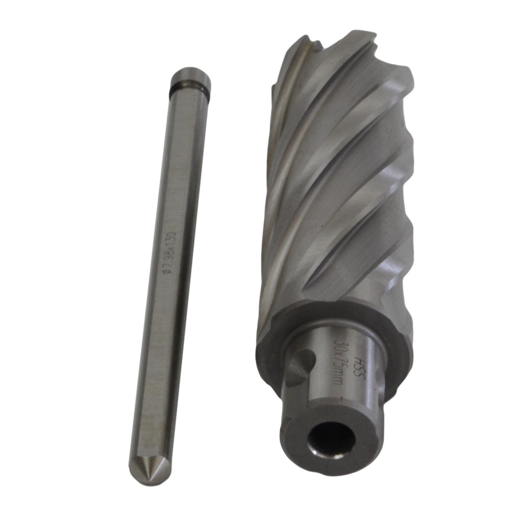 30 x 75mm D.O.C HSS Weldon Shank Annular Cutter with Pin