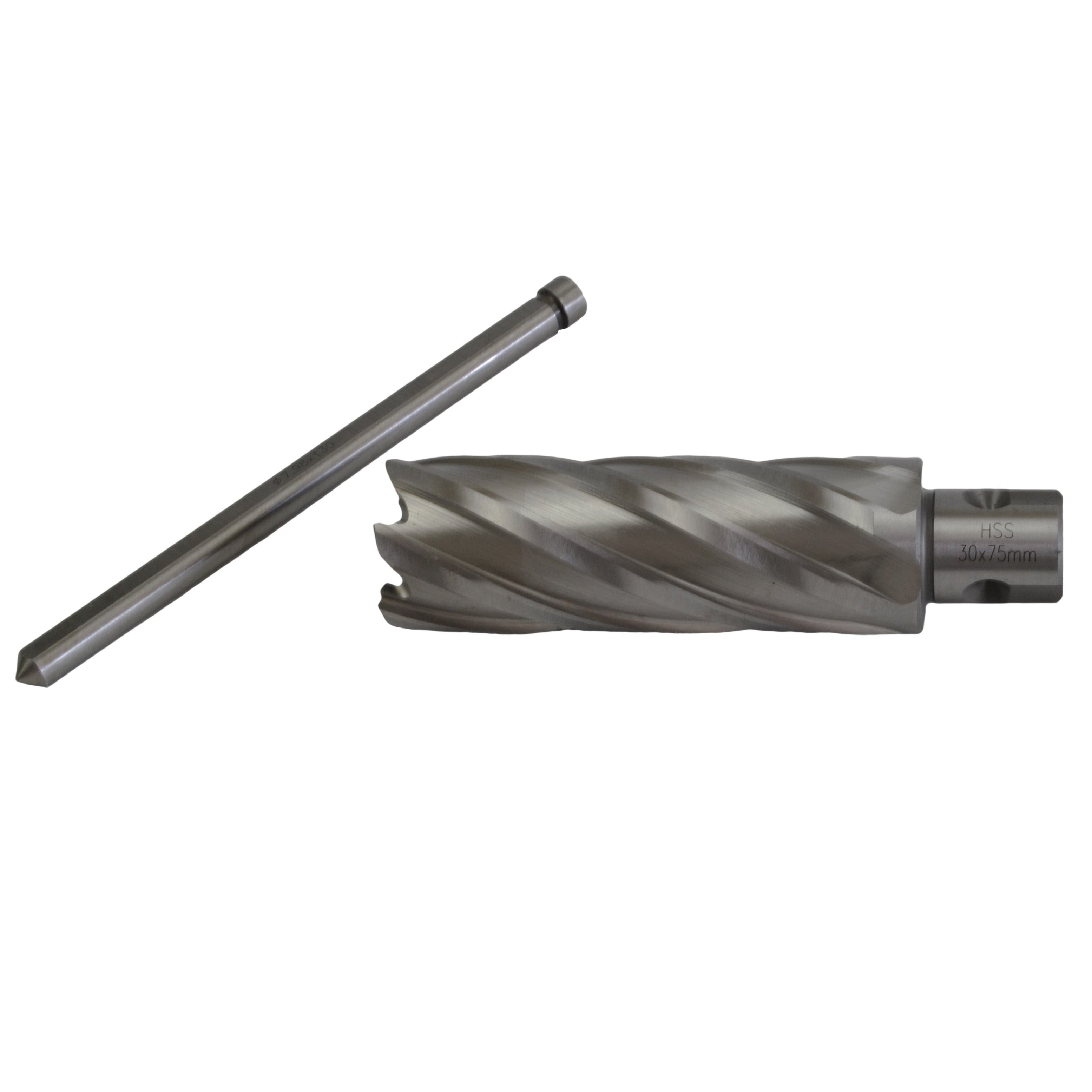 30 x 75mm D.O.C HSS Weldon Shank Annular Cutter with Pin