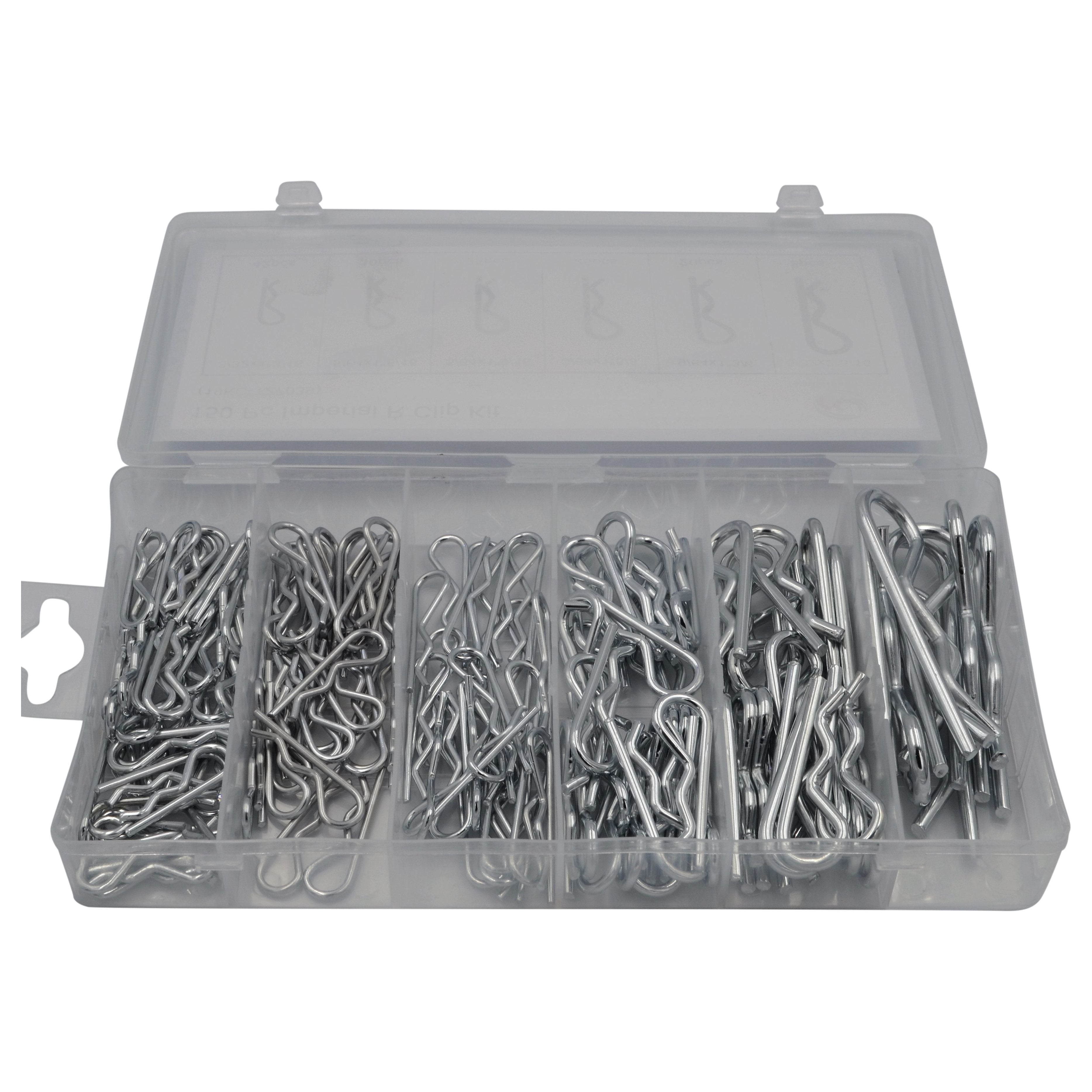 50pc Lynch Pin and 150 Pc Imperial R Pin Clip Grab Kit
