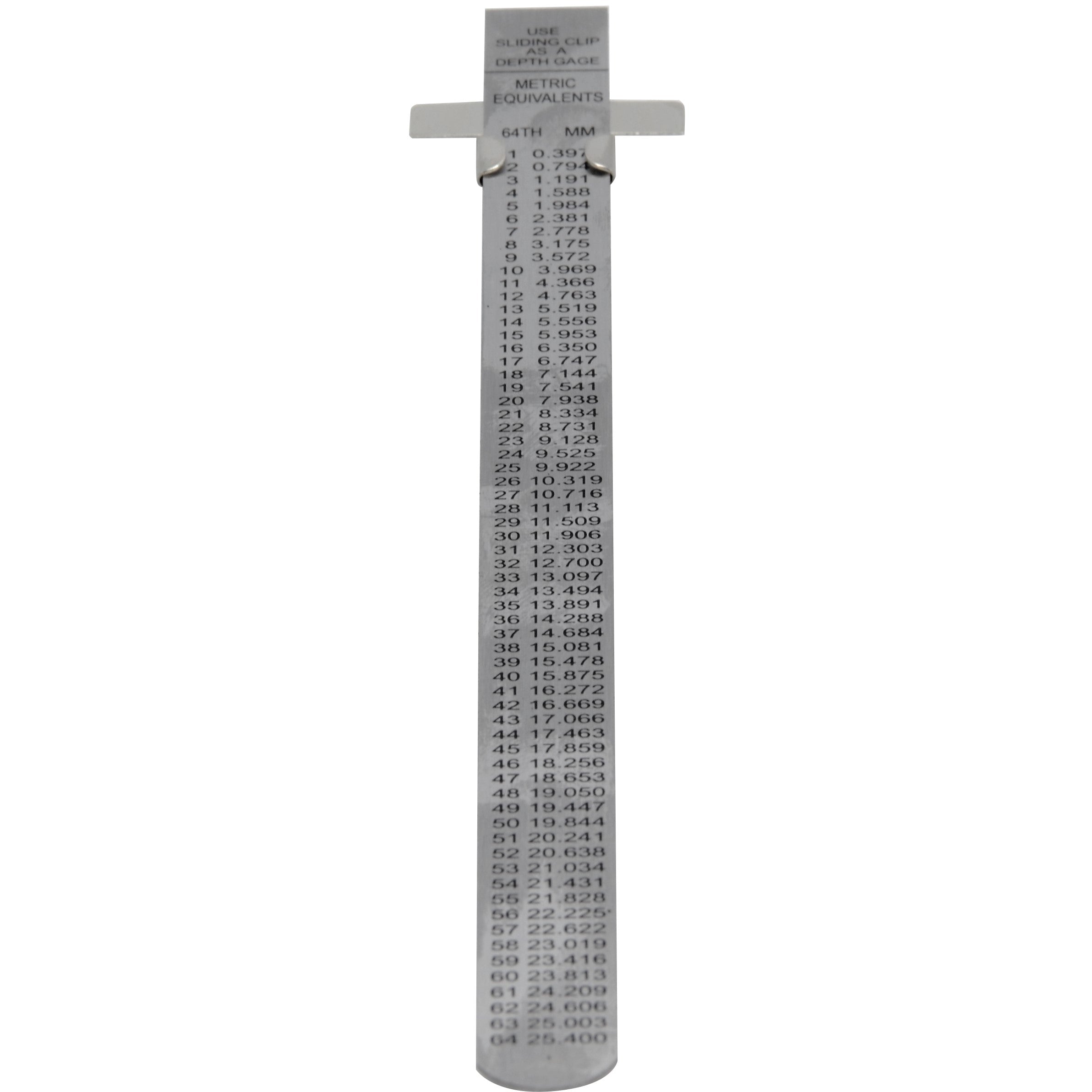 Stainless Steel Pocket ruler Metric / Imperial with depth gauge Range 0-150mm 