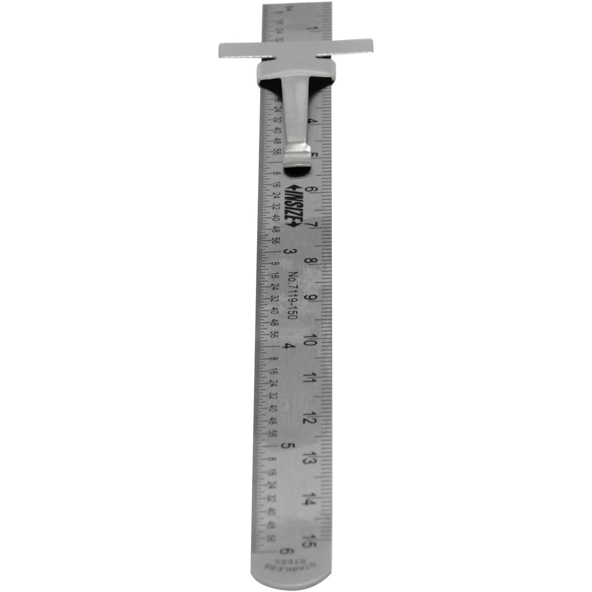 Stainless Steel Pocket ruler Metric / Imperial with depth gauge Range 0-150mm 