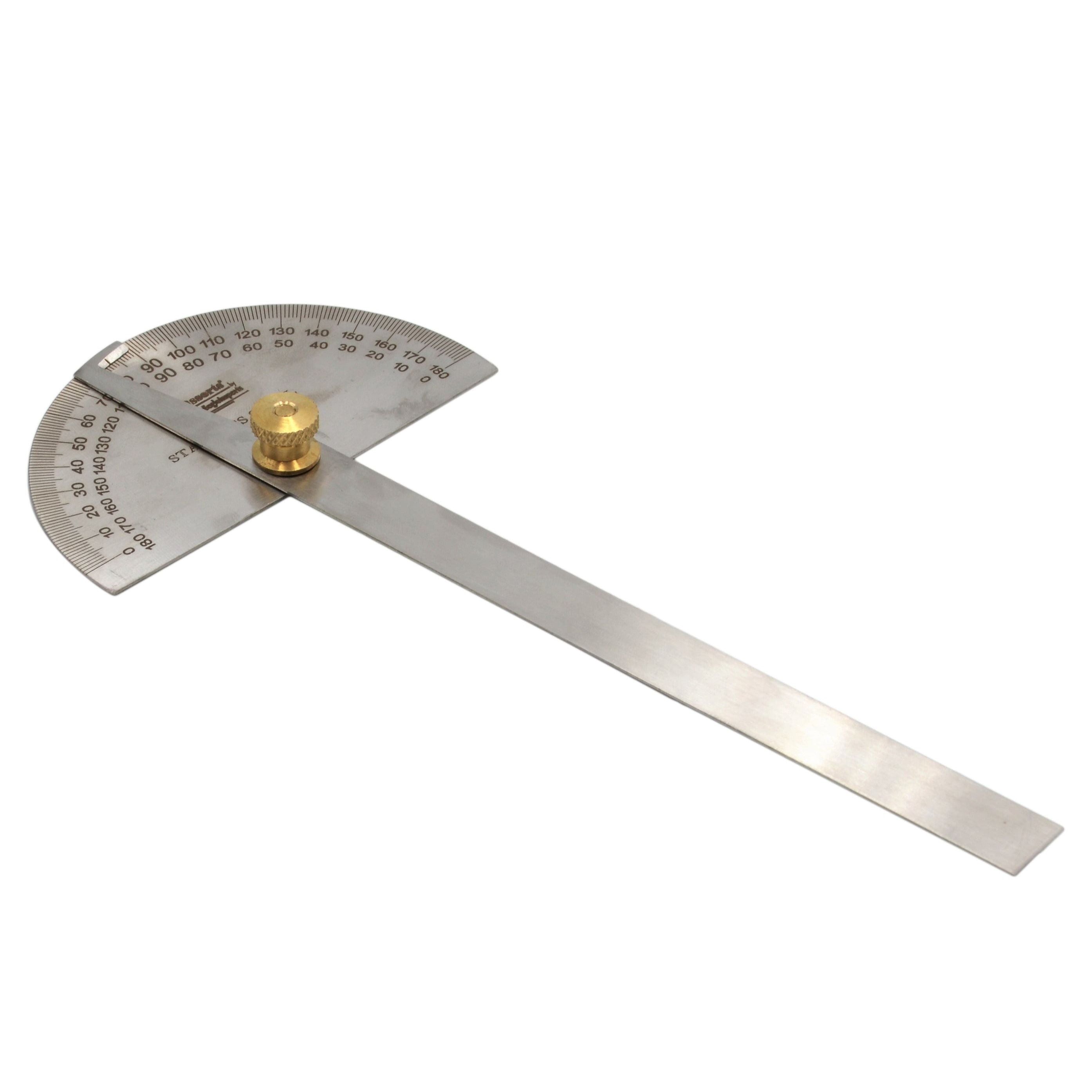Stainless Steel 0-180 Degree Protractor Ruler Angle Gauge