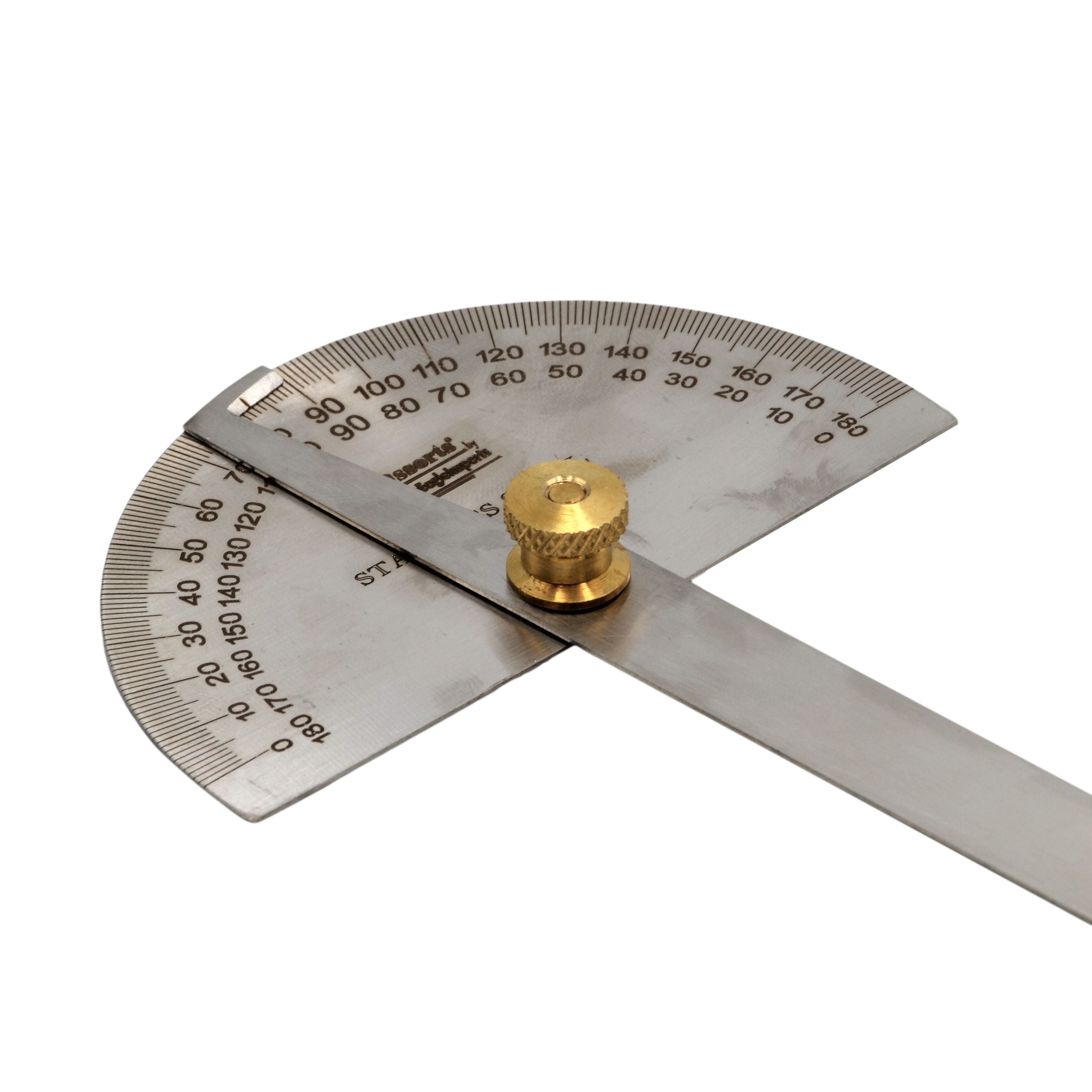 Stainless Steel 0-180 Degree Protractor Ruler Angle Gauge
