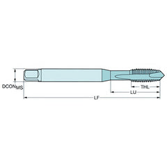 Sandvik HSS-E Blue Gun Nose PVD FeN coated Tap M5 X 0.8, DIN 371 Reinforced Shank