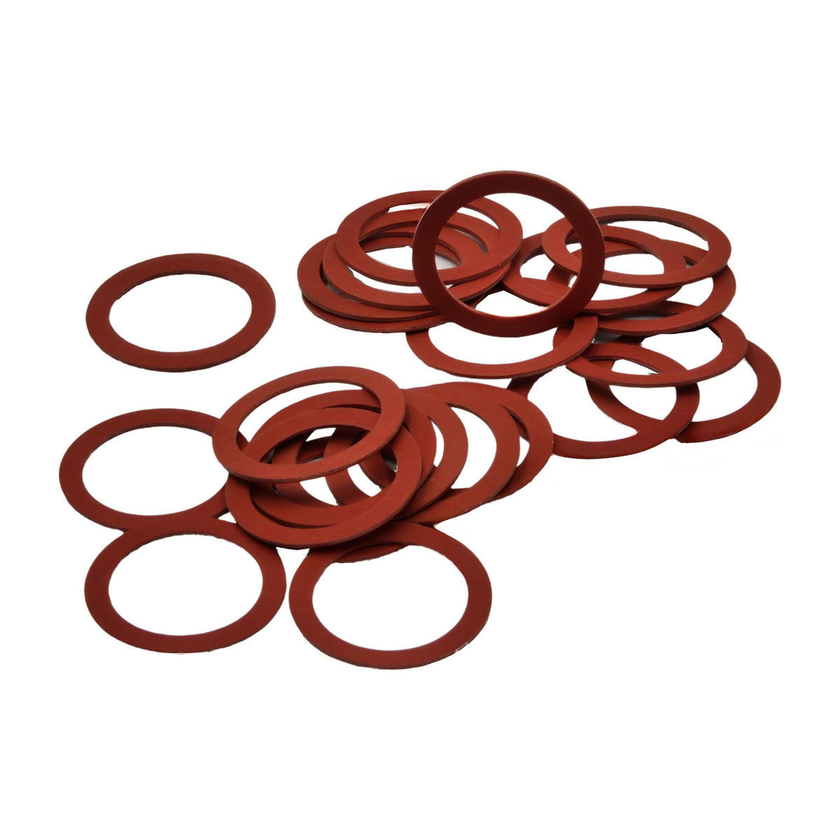 25pk M25x19x0.8mm Red Fibre Flat Washers