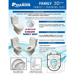 Haron TS-515 FAMILY D-Shape Detachable Toilet Seat