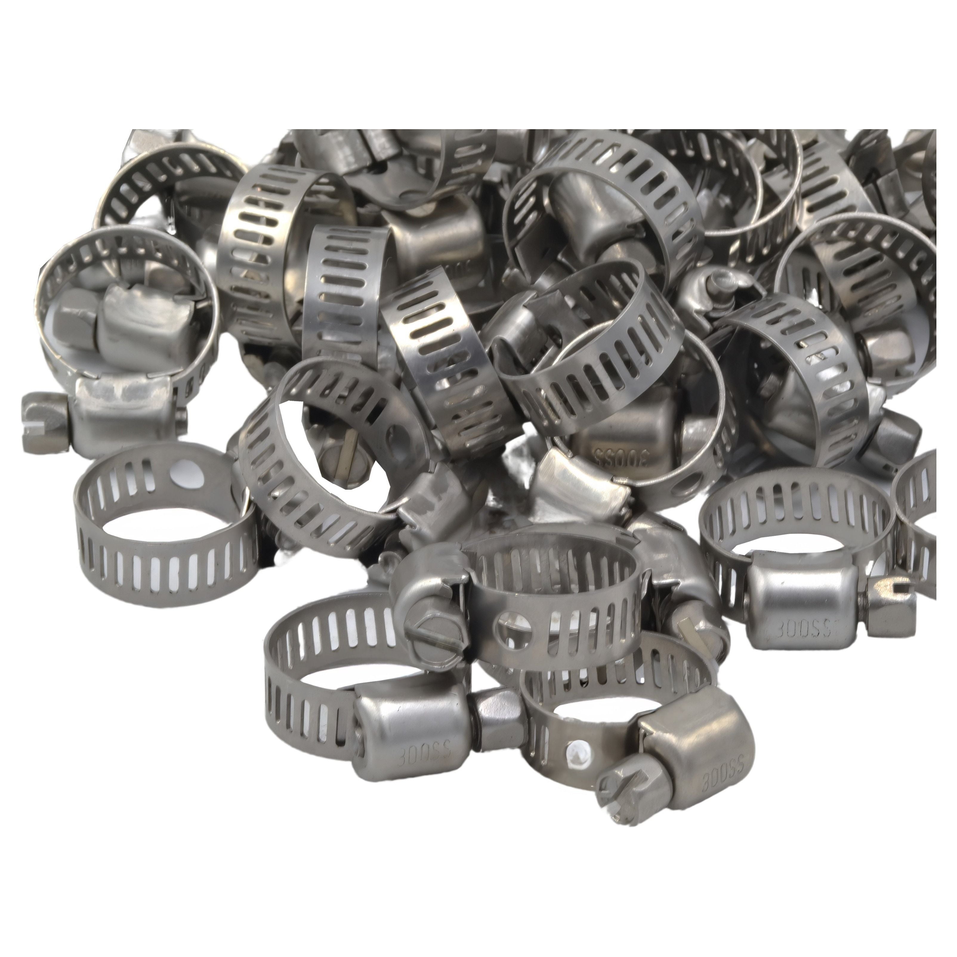 50 Piece 304 Stainless Steel 6-15mm Worm Drive Hose Clamp