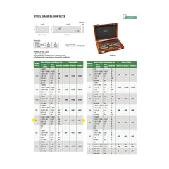 Insize 87 Piece Steel Gauge Block Set Series 4100-287