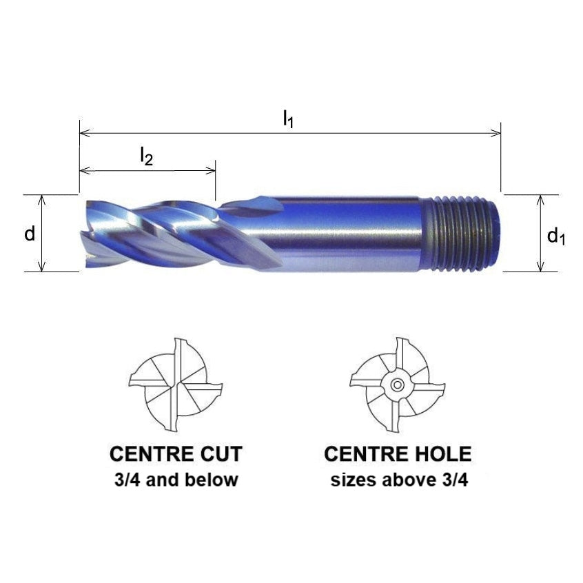 Somta Multi Flute 1 1/2" HSS-Co8e Multi-Purpose End Mill