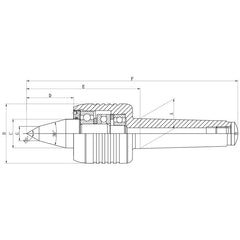 Morse Taper 5 Extended Nose Medium Duty Live Centre M16 drawbar