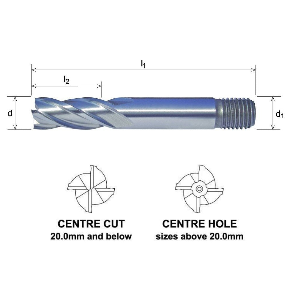 Somta Long Multi Flute 4mm HSS-Co8e Multi-Purpose End Mill