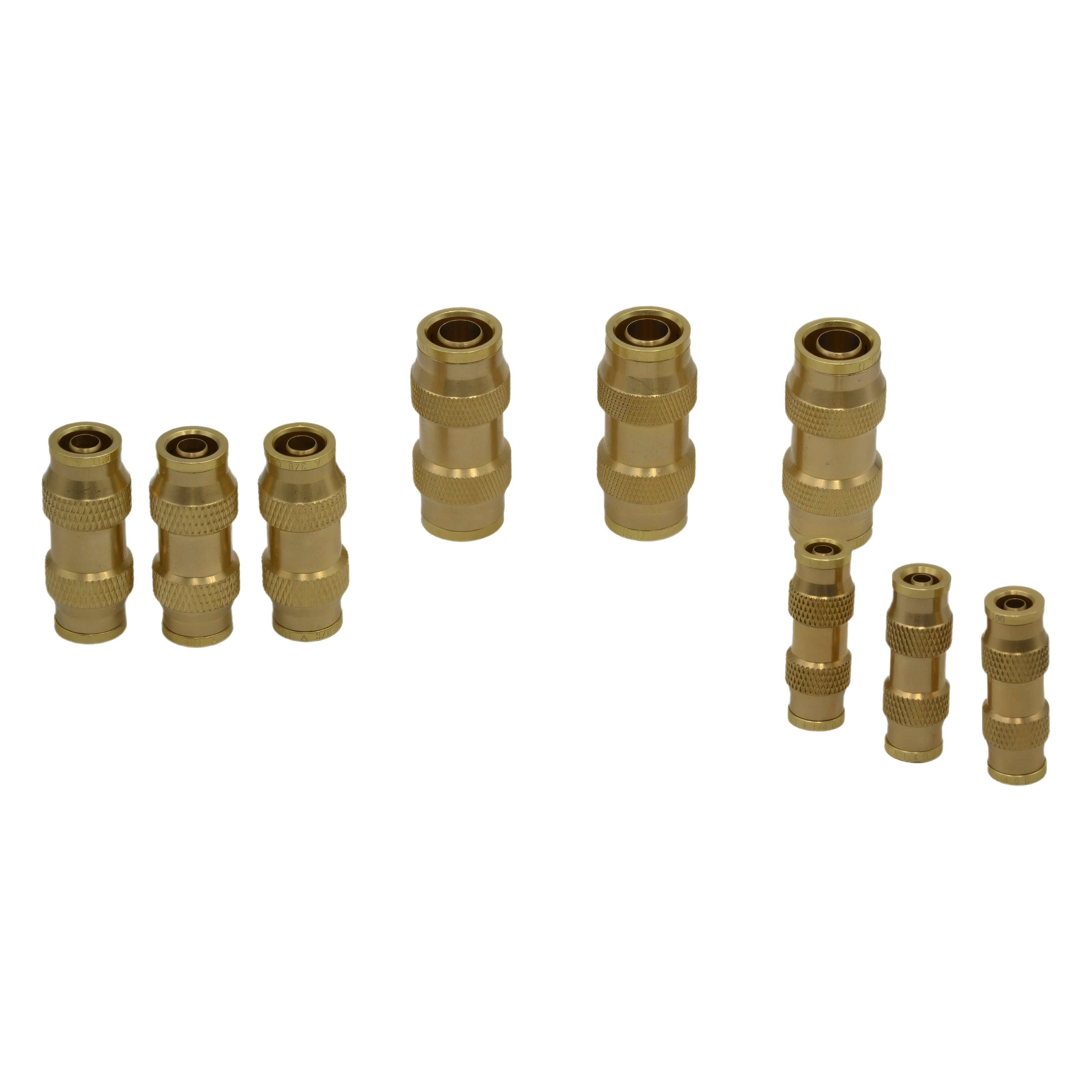 9 Piece  DOT Straight Brass Push in Hose Connect Grab Kit Assortment