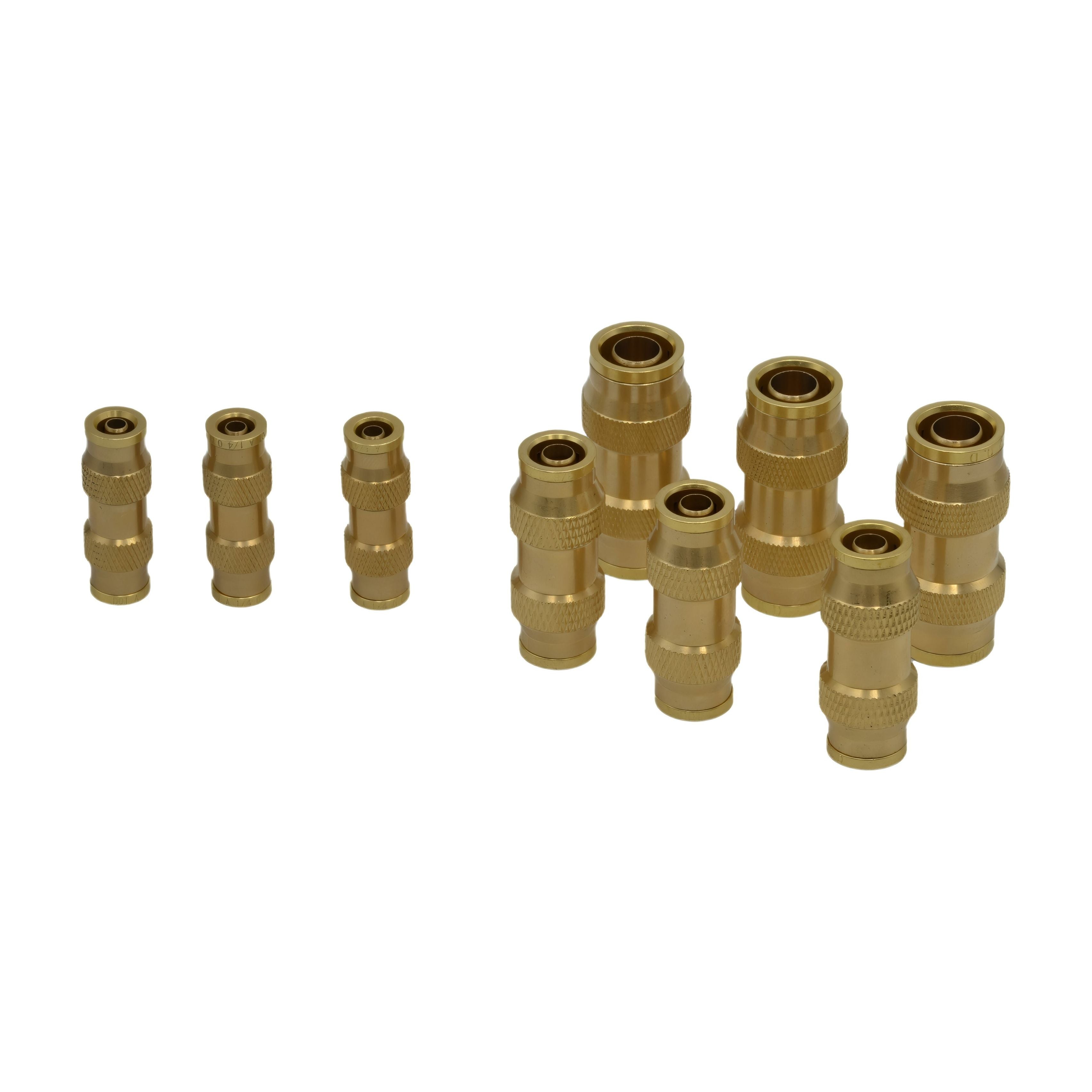 9 Piece  DOT Straight Brass Push in Hose Connect Grab Kit Assortment