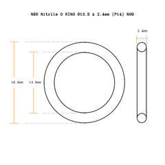 NBR Nitrile O RING 18.6  x 2.4mm (P14) N90